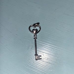 Sterling silver key heart necklace pendant